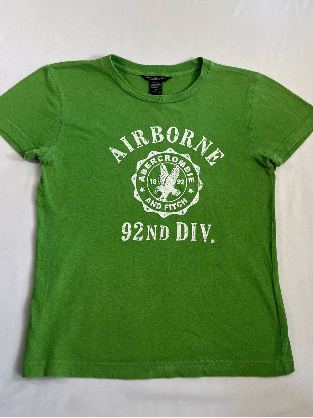 Abercrombie & Fitch Green Vintage Graphic Airborne 92nd Div. Tee 0023
